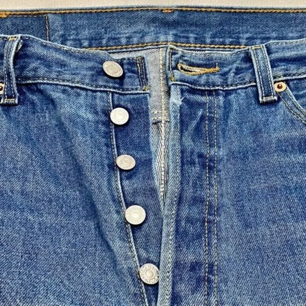 Vintage Levi’s 501XX Blank Tab Jeans Men's 34x31Blue Hemmed 30